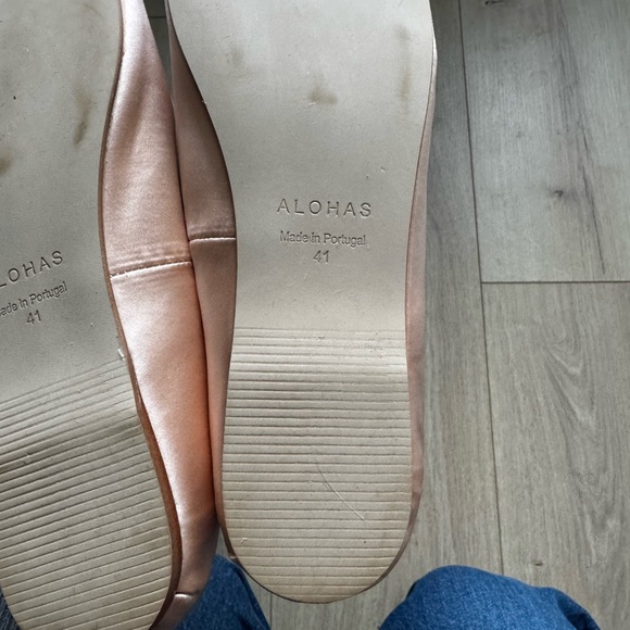 Alohas Odette Pale Pink ballet flats (satin) size 41 (US 10) - Picture 2 of 3